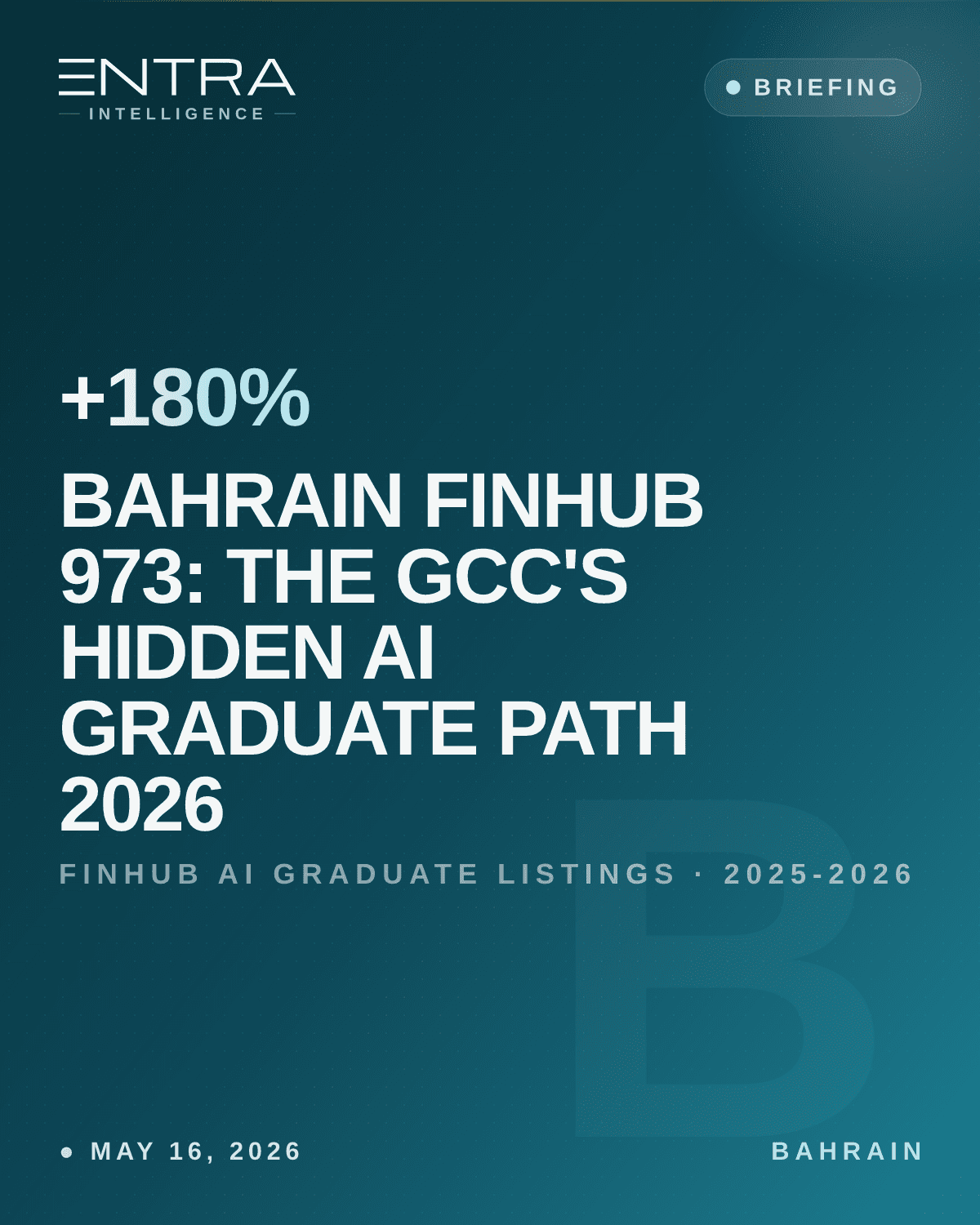 Bahrain FinHub 973: The GCC's Hidden AI Graduate Path 2026