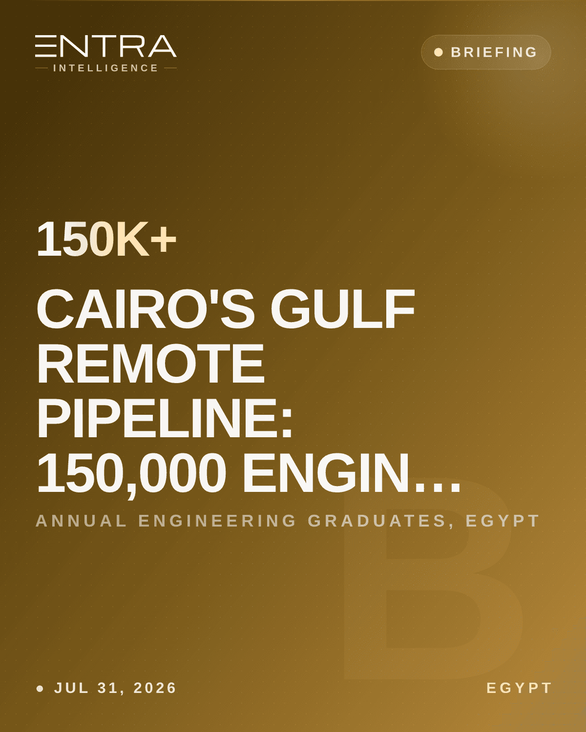 Cairo's Gulf Remote Pipeline: 150,000 Engineers, One Corridor