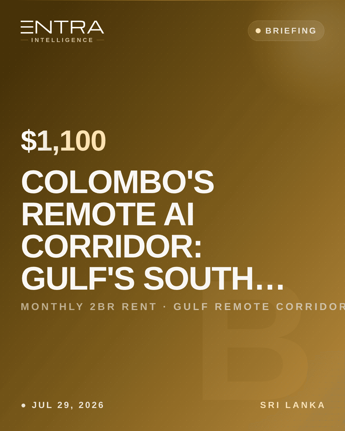 Colombo's Remote AI Corridor: Gulf's South Asian Anchor