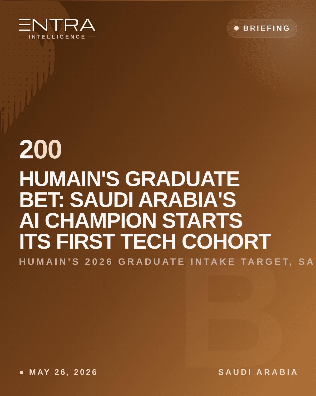 Humain's Graduate Bet: Saudi Arabia's AI Champion Starts Its First Tech Cohort
