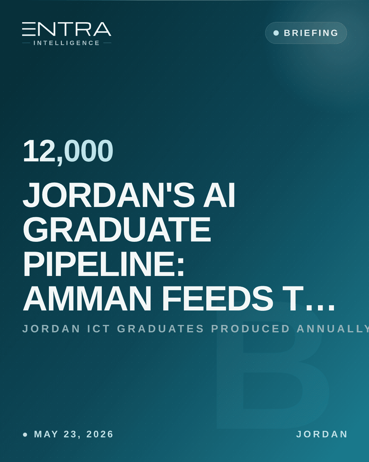 Jordan's AI Graduate Pipeline: Amman Feeds the Gulf