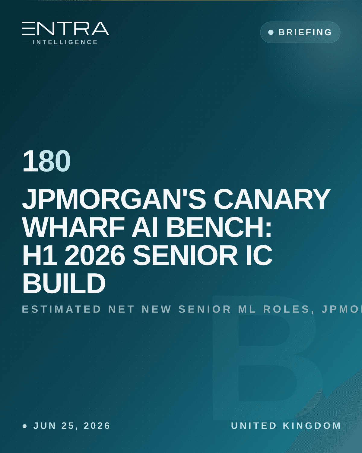 JPMorgan's Canary Wharf AI Bench: H1 2026 Senior IC Build