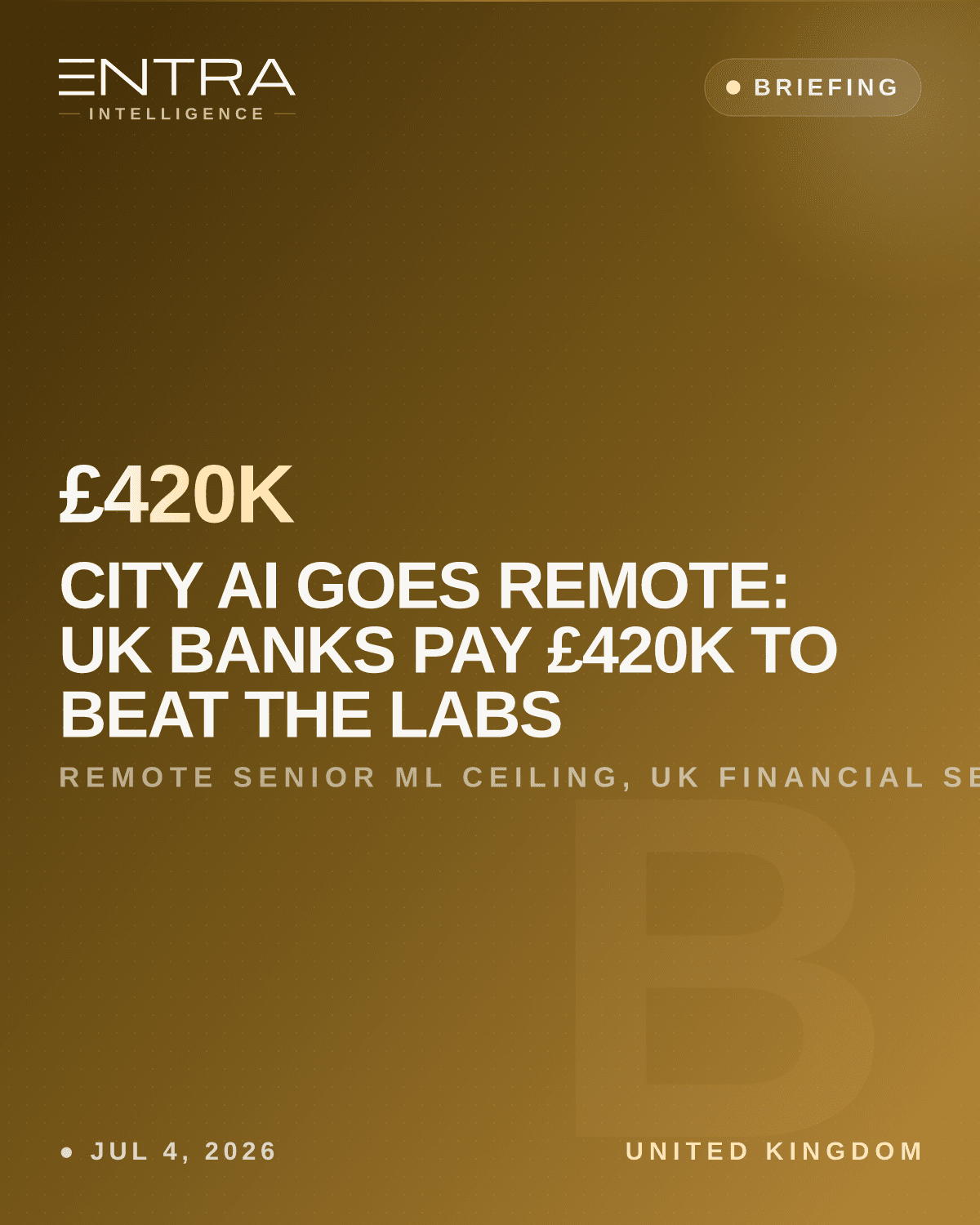 City AI Goes Remote: UK Banks Pay £420K to Beat the Labs