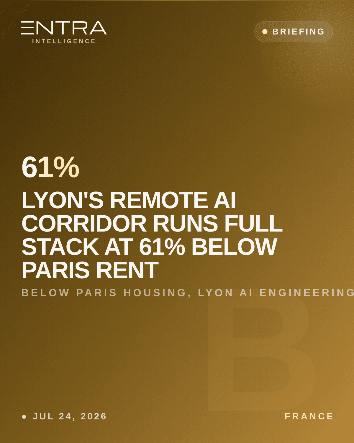 Lyon's Remote AI Corridor Runs Full Stack at 61% Below Paris Rent
