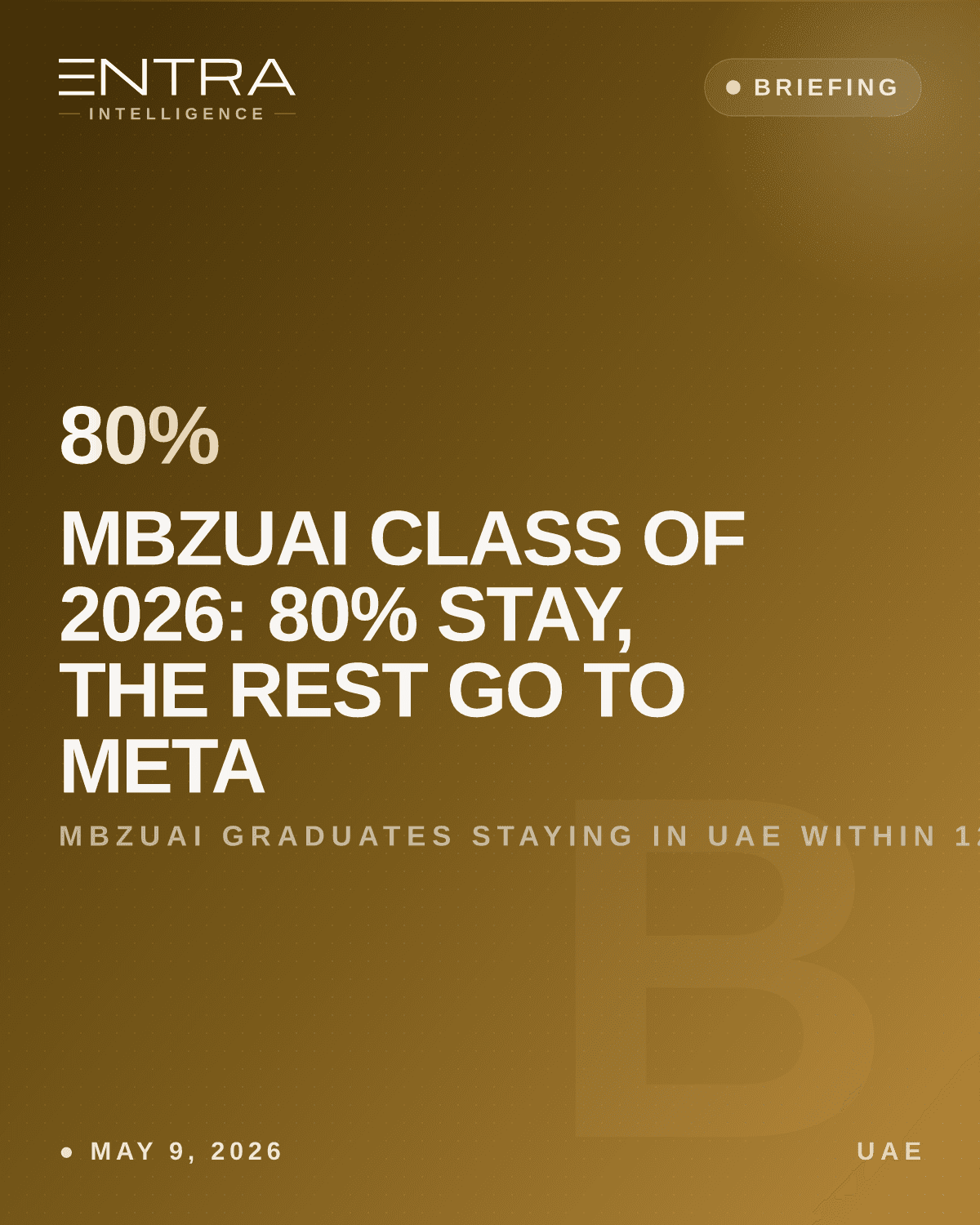 MBZUAI Class of 2026: 80% Stay, the Rest Go to Meta