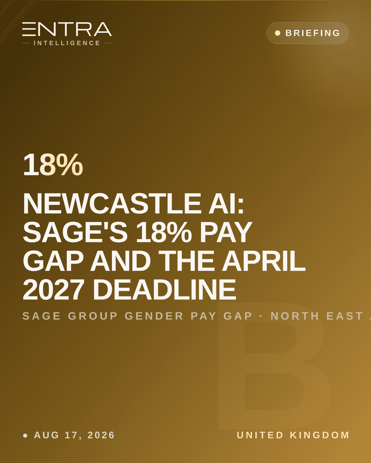 Newcastle AI: Sage's 18% Pay Gap and the April 2027 Deadline