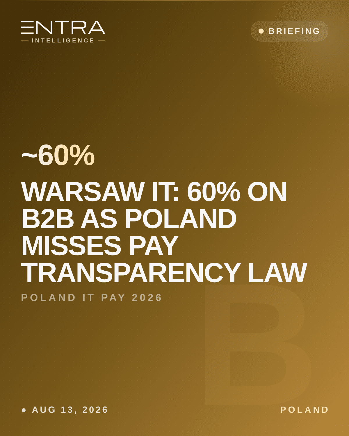 Warsaw IT: 60% on B2B as Poland Misses Pay Transparency Law