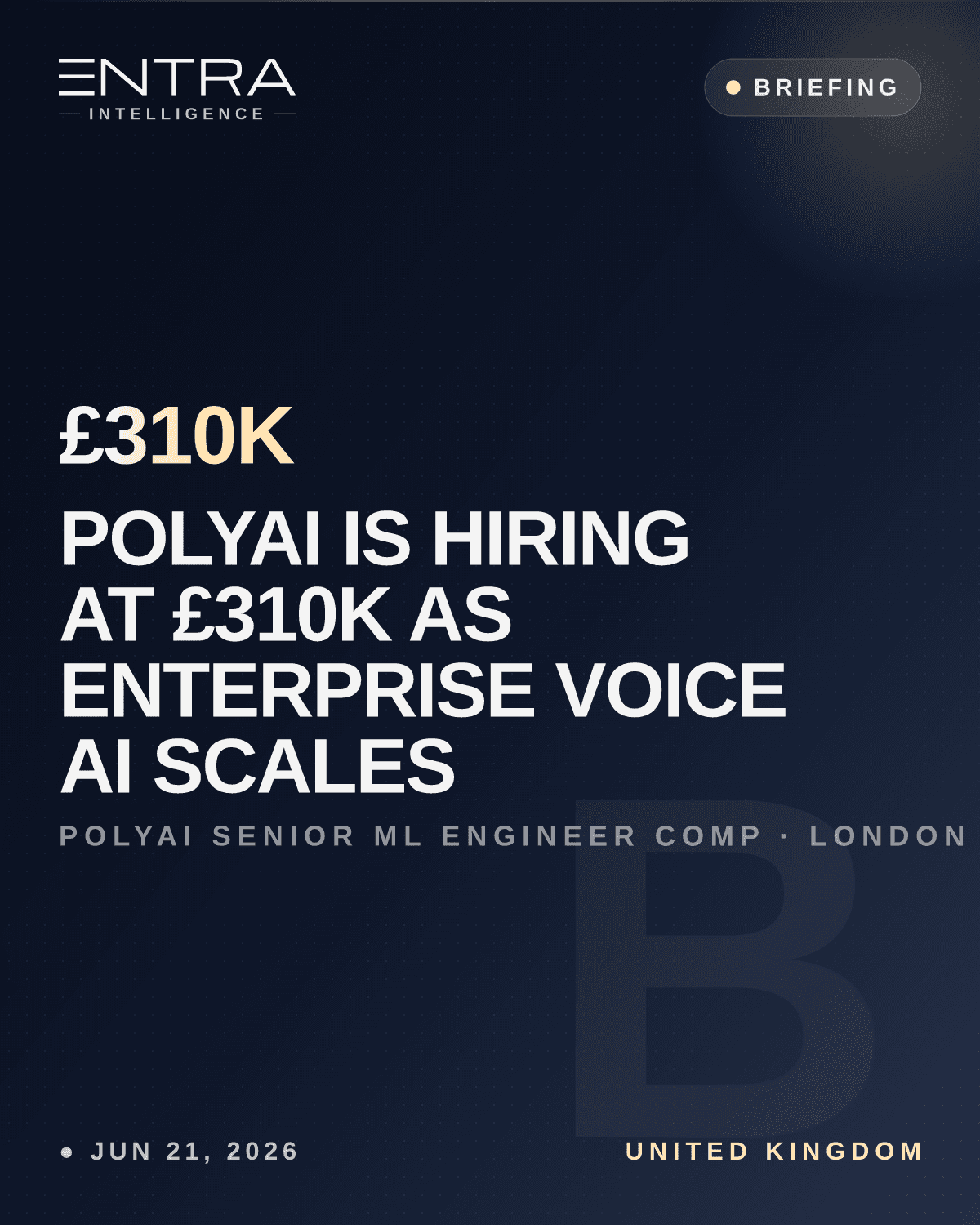 PolyAI Is Hiring at £310K as Enterprise Voice AI Scales