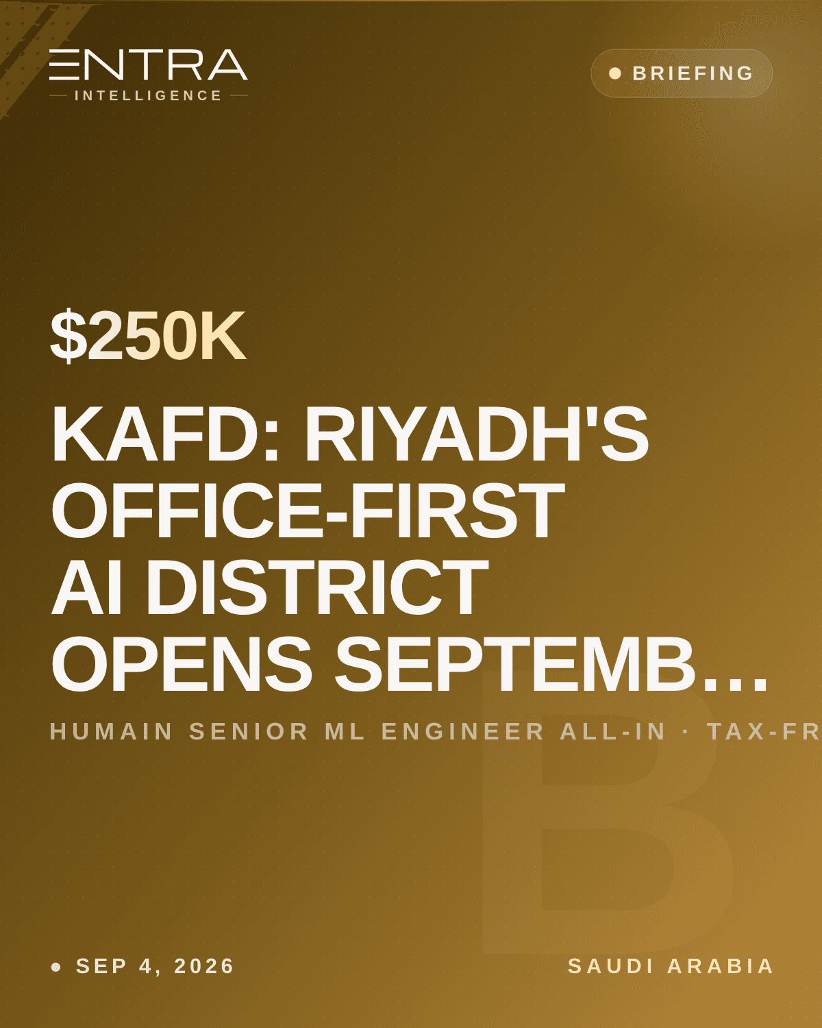 KAFD: Riyadh's Office-First AI District Opens September