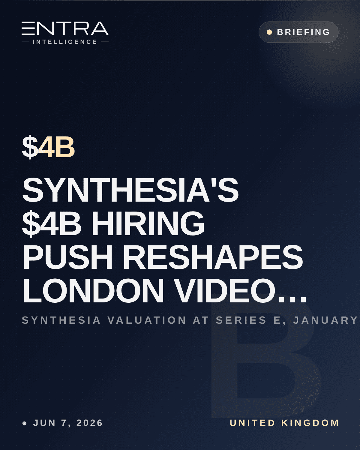 Synthesia's $4B Hiring Push Reshapes London Video AI