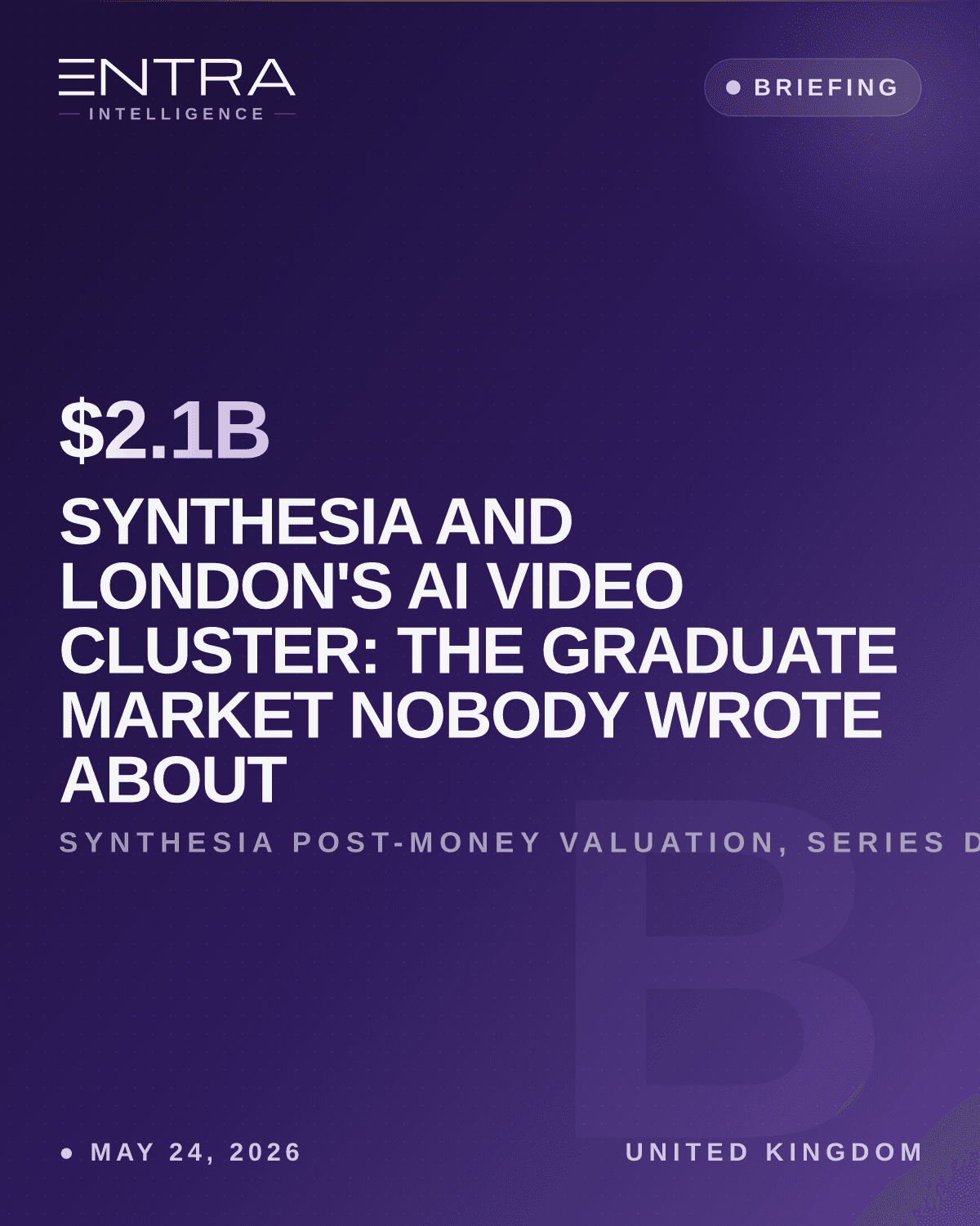 Synthesia and London's AI Video Cluster: The Graduate Market Nobody Wrote About