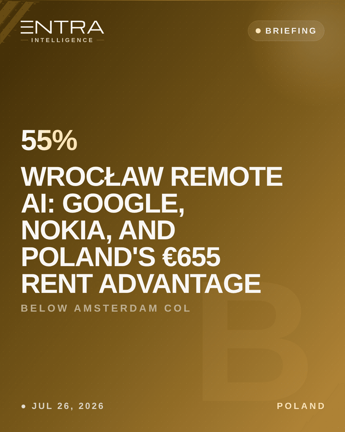 Wrocław Remote AI: Google, Nokia, and Poland's €655 Rent Advantage