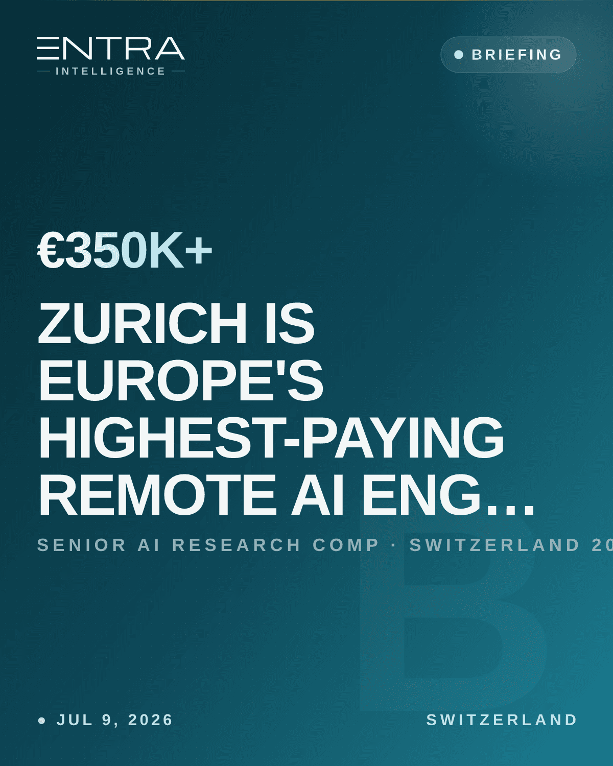 Zurich Is Europe's Highest-Paying Remote AI Engineering Capital