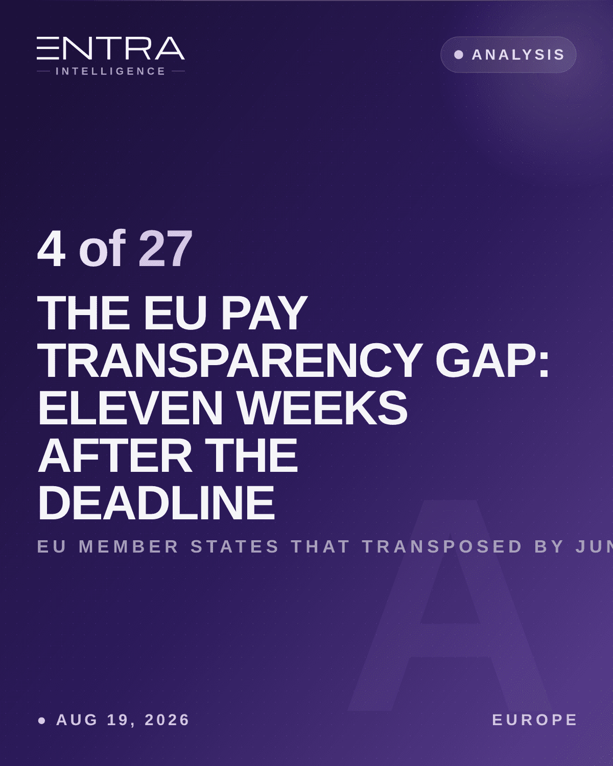 The EU Pay Transparency Gap: Eleven Weeks After the Deadline