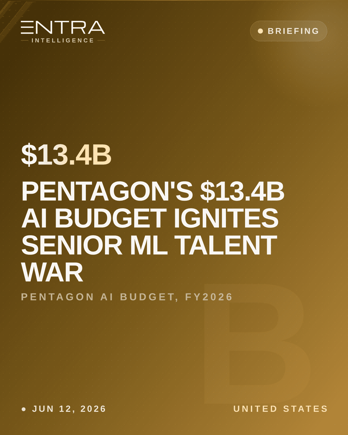 Pentagon's $13.4B AI Budget Ignites Senior ML Talent War