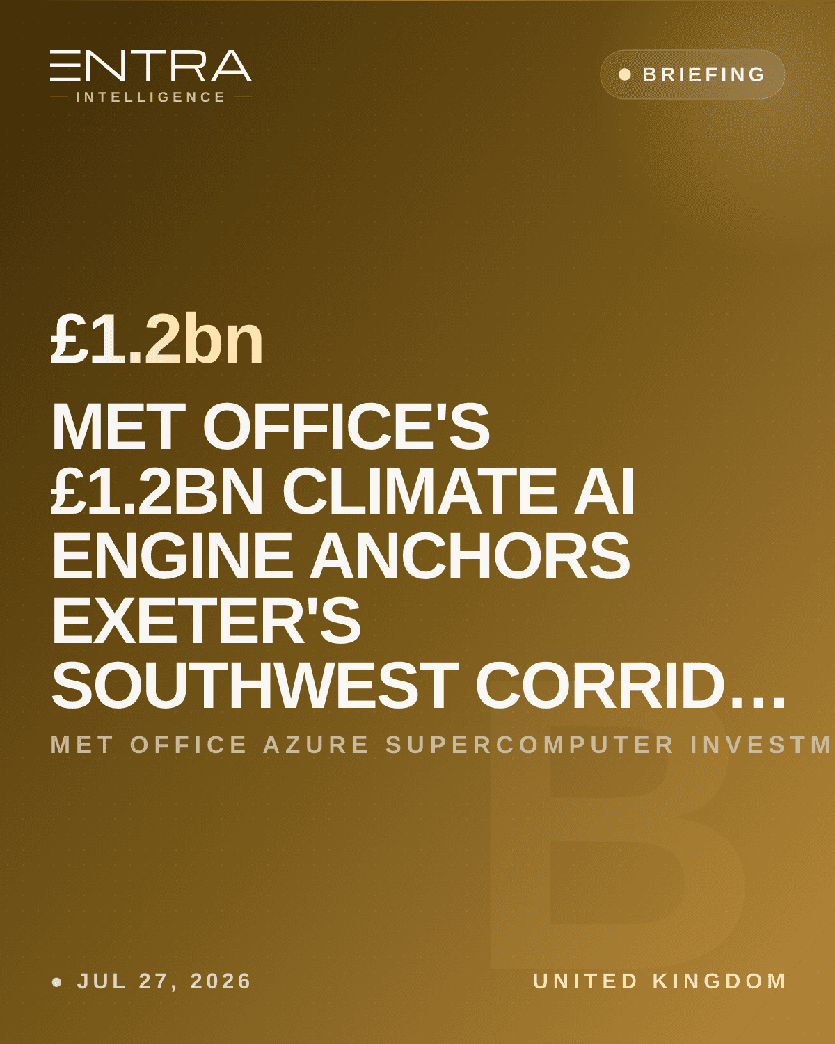 Met Office's £1.2bn Climate AI Engine Anchors Exeter's Southwest Corridor