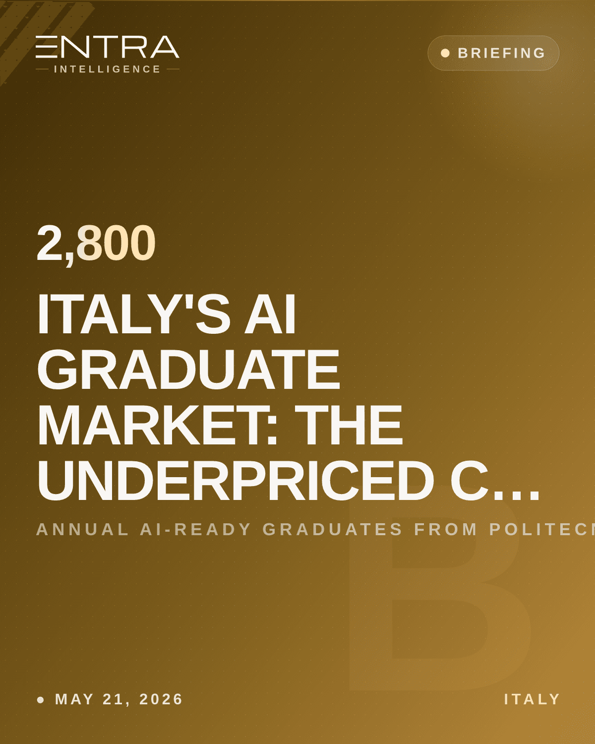 Italy's AI Graduate Market: The Underpriced Corridor, 2026