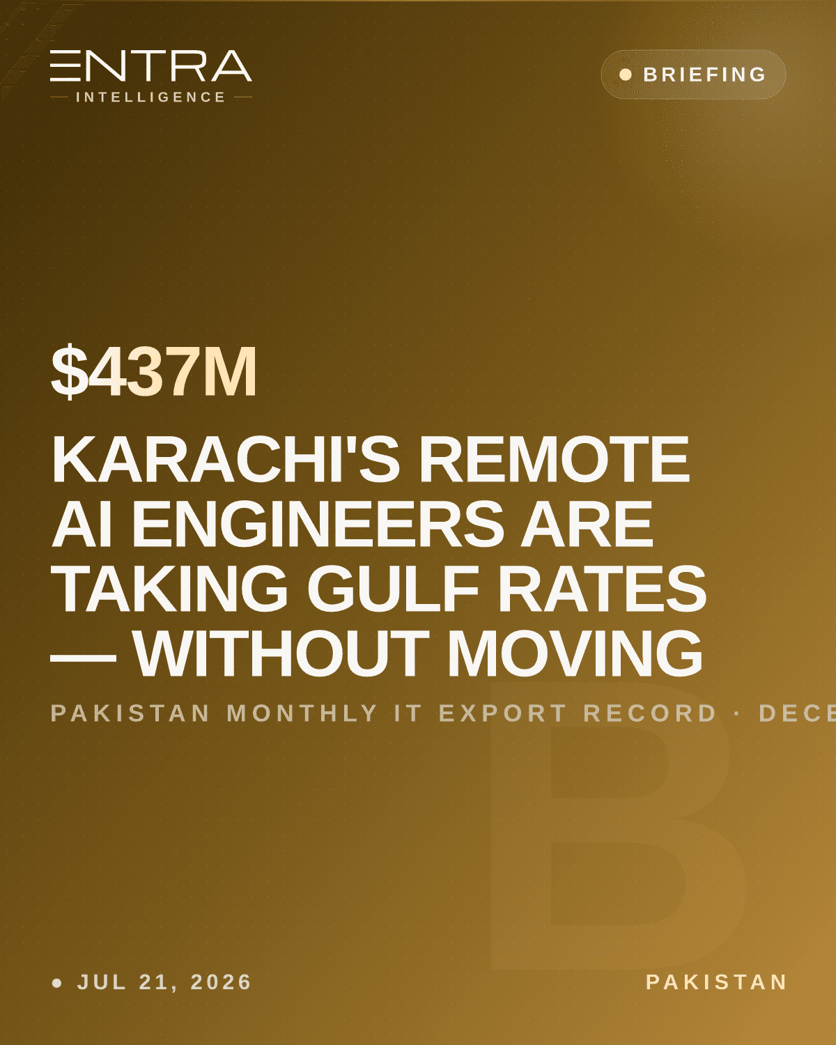 Karachi's Remote AI Engineers Are Taking Gulf Rates — Without Moving