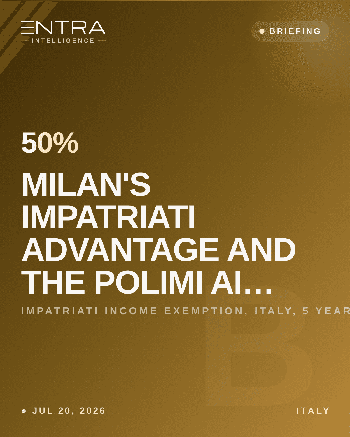 Milan's Impatriati Advantage and the Polimi AI Pipeline
