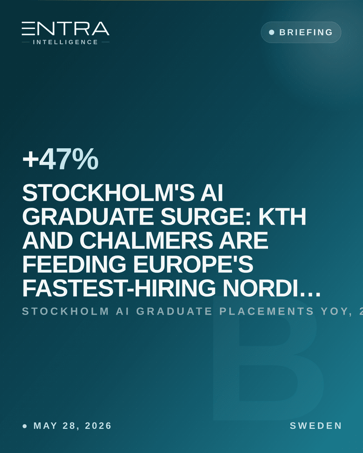Stockholm's AI Graduate Surge: KTH and Chalmers Are Feeding Europe's Fastest-Hiring Nordic Cluster