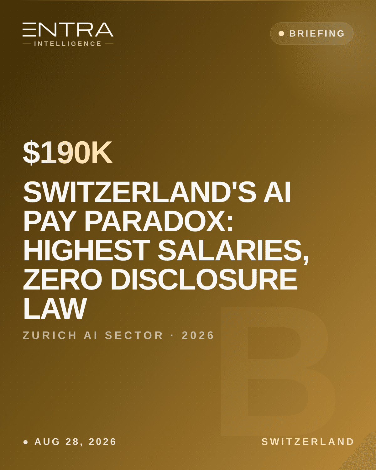 Switzerland's AI Pay Paradox: Highest Salaries, Zero Disclosure Law